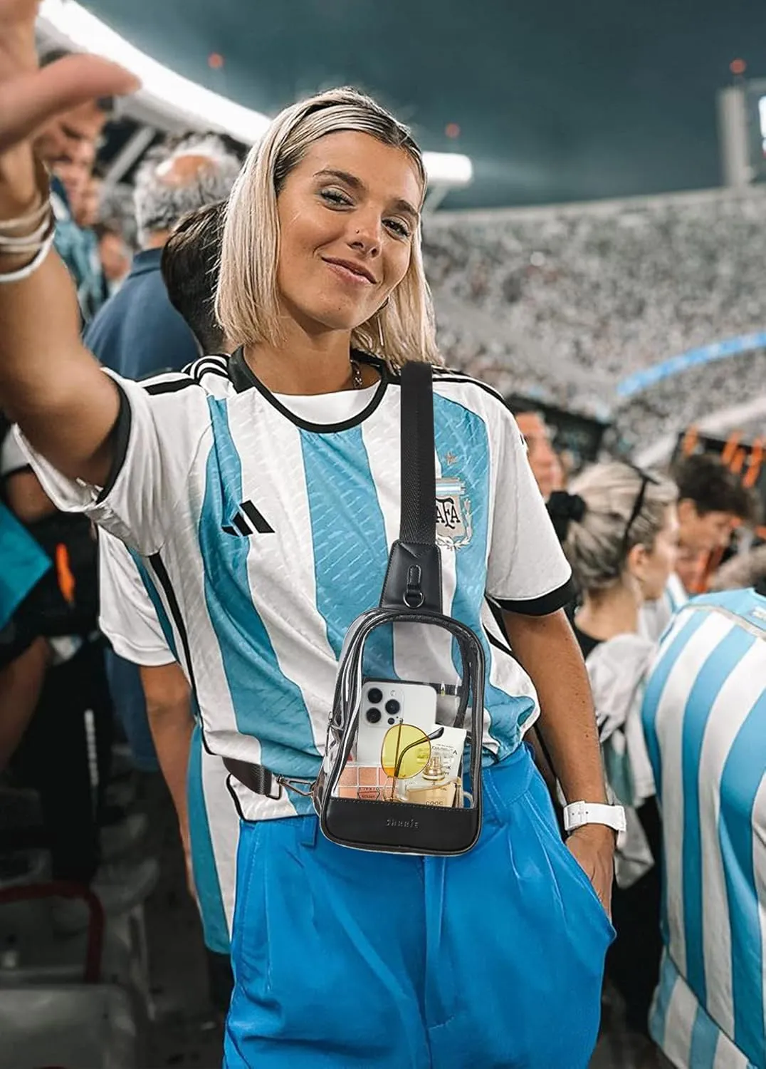 Shrrie Clear Bag for Stadium Events Transparent Crossbody Sling Bag for Women & Men - Stadium Approved, Concerts & Sports