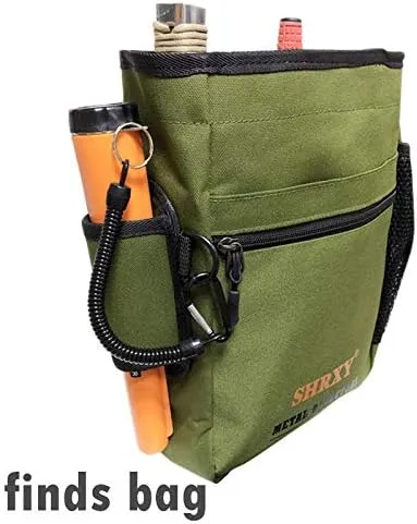 shrxy Metal Detecting Finds Bag Waist Digger Pouch Tools Bag for PinPointer Garrett Detector Xp ProPointer Accessories (Green)