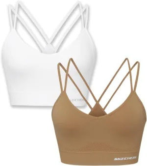Skechers Ladies Strappy Bra 2 Pack - Flexible Movement, Sports Fitness, Small