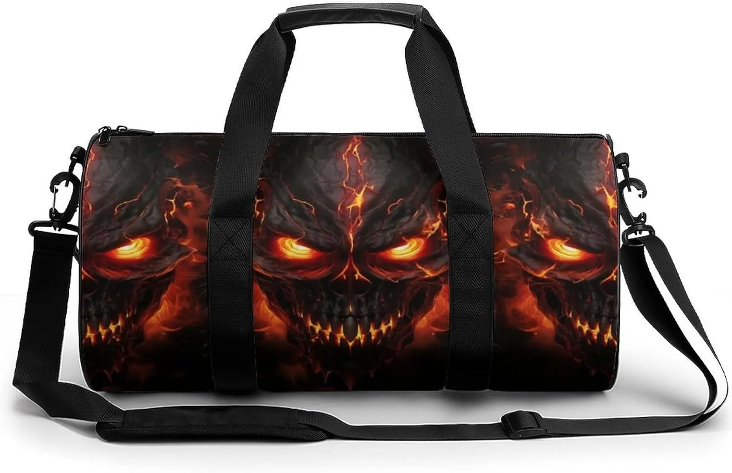 Skull And Flaming Eyes Travel Duffel Bag Gym Bags Sports Tote Shoulder Weekender Handbag for Men Women