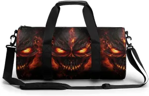 Skull And Flaming Eyes Travel Duffel Bag Gym Bags Sports Tote Shoulder Weekender Handbag for Men Women