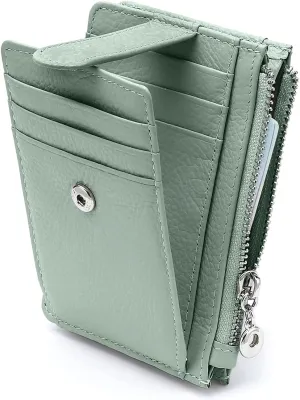 Slim Wallet for Women Thin Womens Card Holder RFID Blocking Genuine Leather Small Wallets