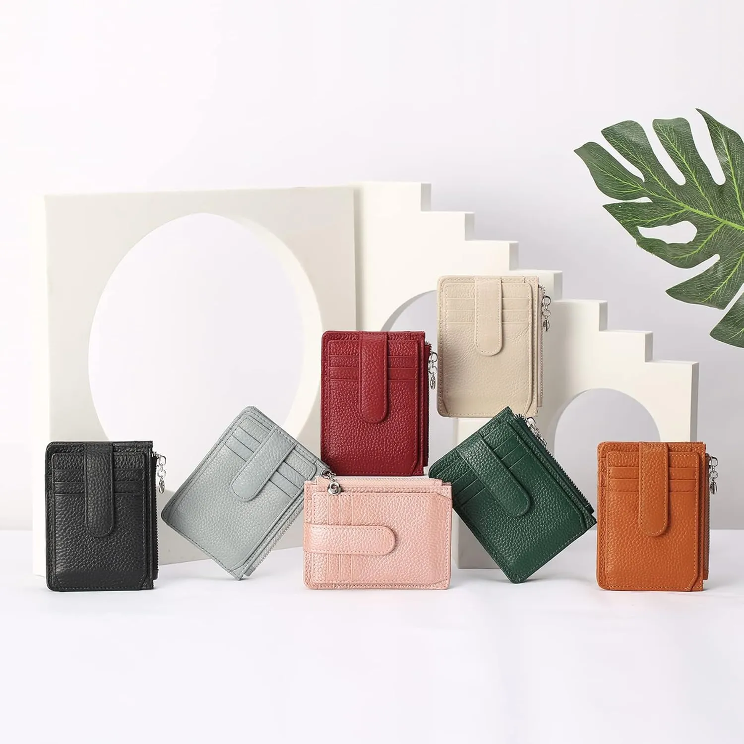 Slim Wallet for Women Thin Womens Card Holder RFID Blocking Genuine Leather Small Wallets