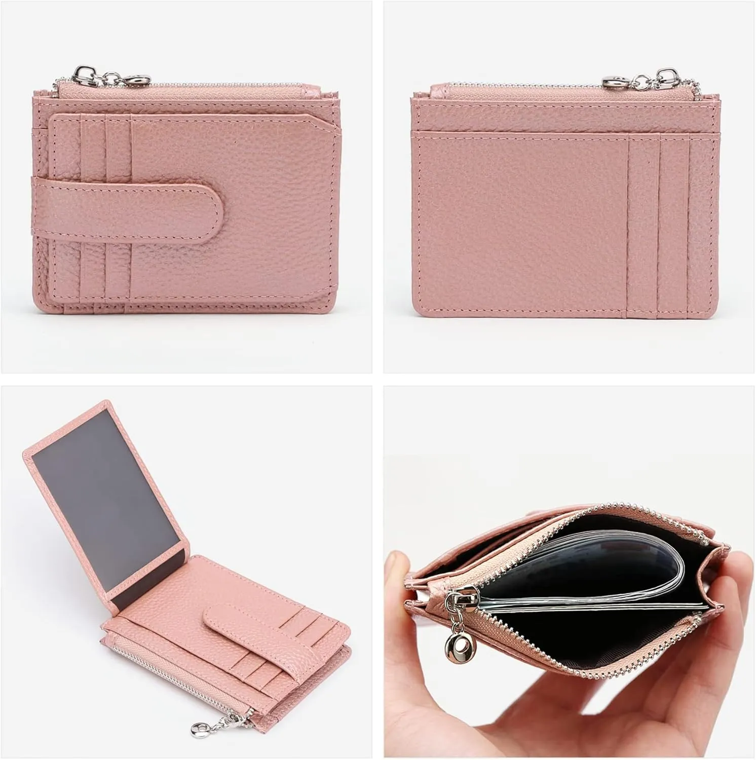 Slim Wallet for Women Thin Womens Card Holder RFID Blocking Genuine Leather Small Wallets