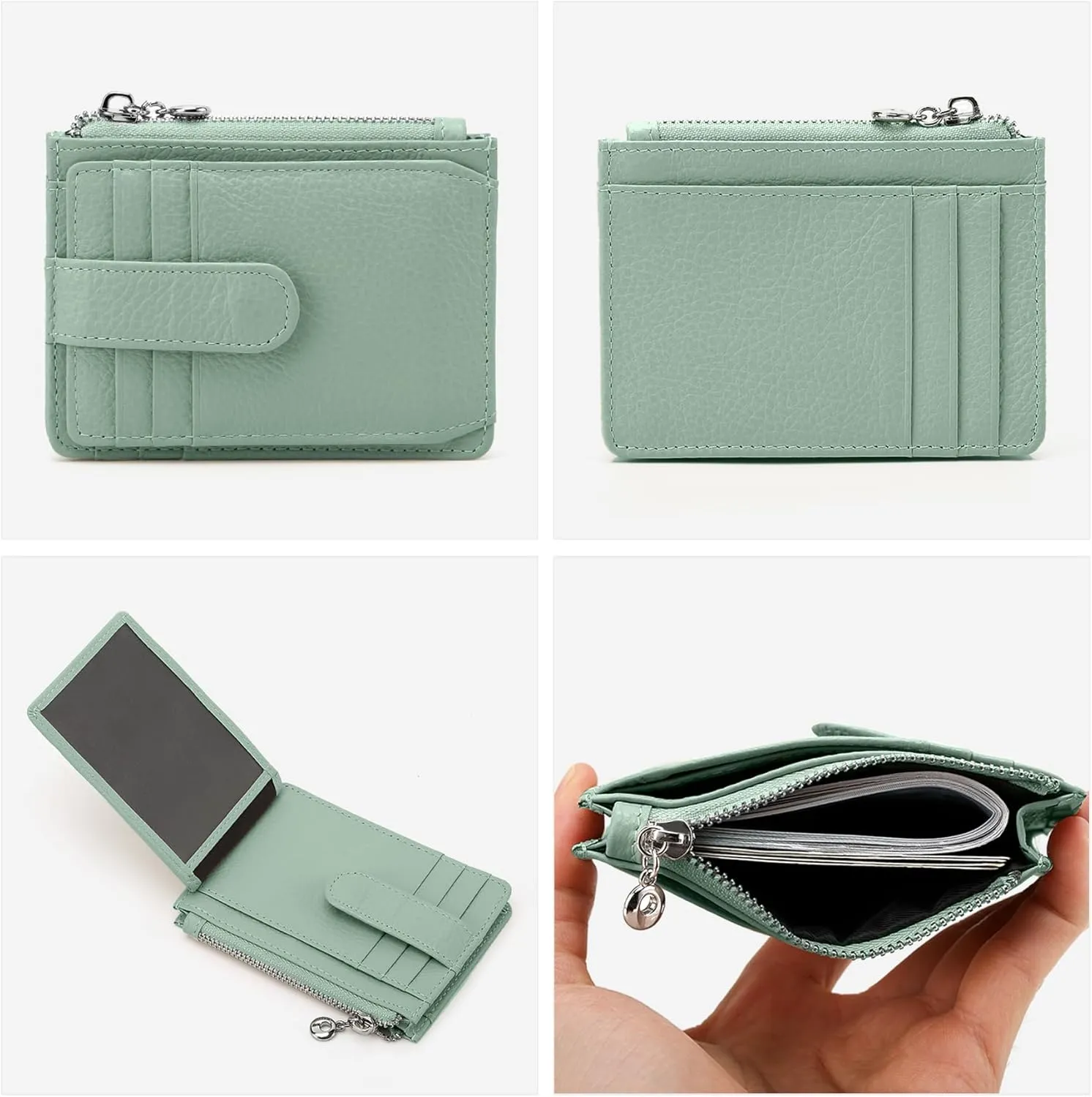 Slim Wallet for Women Thin Womens Card Holder RFID Blocking Genuine Leather Small Wallets