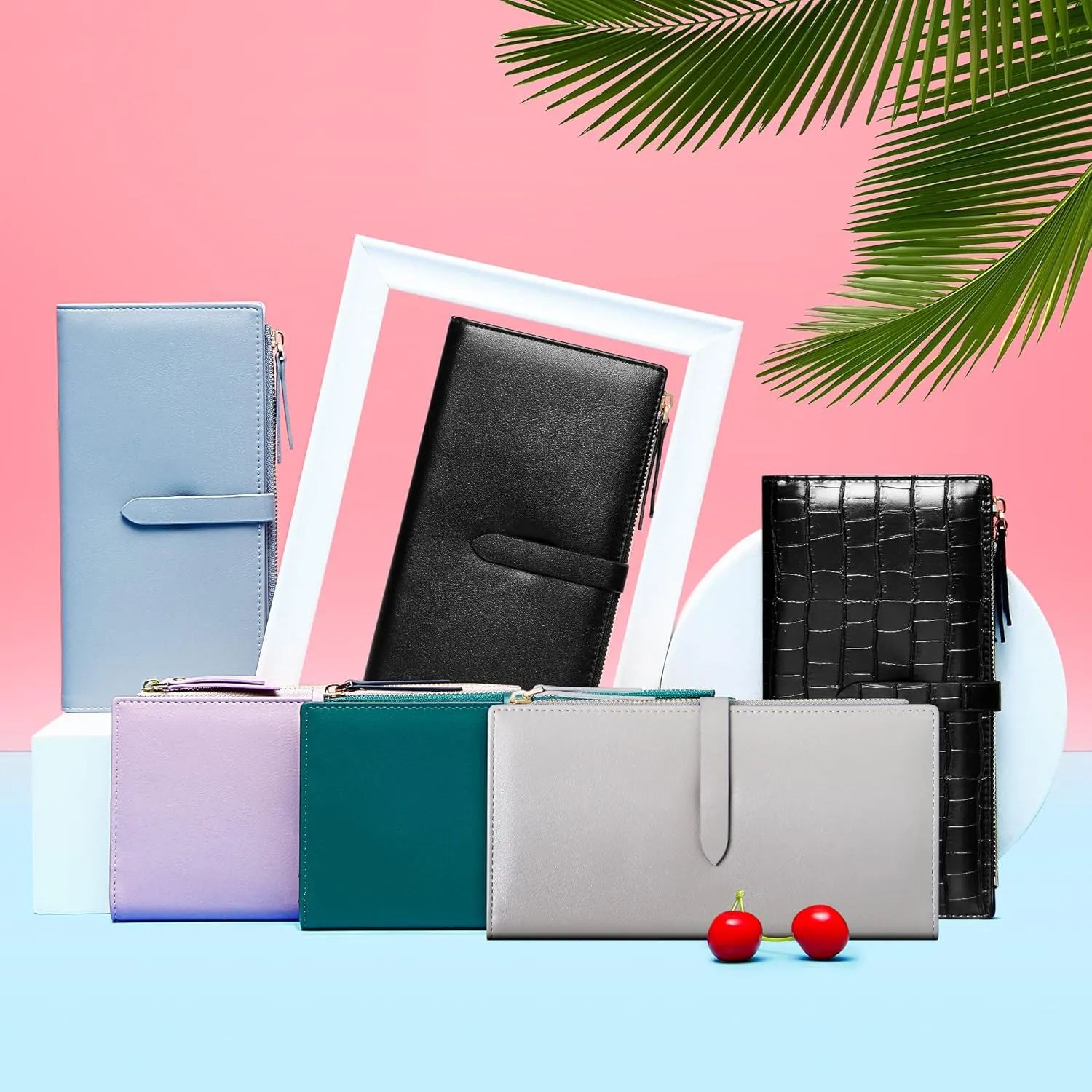 Slim Wallets for Women Credit Card Holder RFID Bifold Clutch Wallets Checkbook with Zipper Pocket