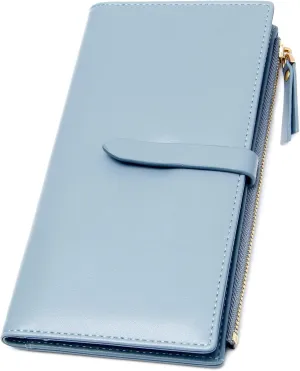 Slim Wallets for Women Credit Card Holder RFID Bifold Clutch Wallets Checkbook with Zipper Pocket