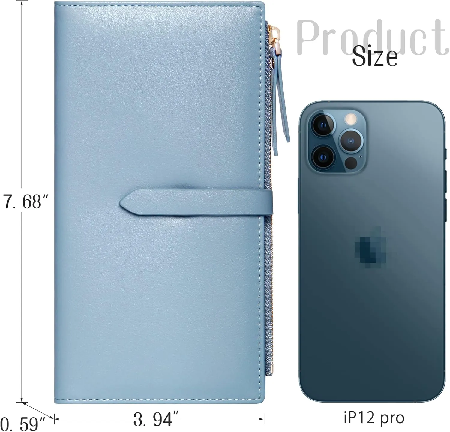 Slim Wallets for Women Credit Card Holder RFID Bifold Clutch Wallets Checkbook with Zipper Pocket