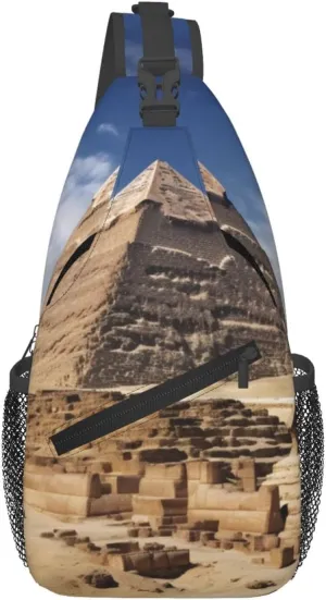 Sling Backpack Bag Crossbody Shoulder Bag Pyramids of Egypt Chest Bag Lightweight Hiking Daypack,Unisex