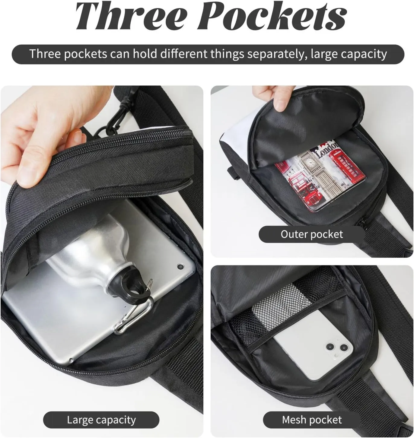 Sling Backpack Crossbody Sling Bag for Men Women Cross Chest Bag Comic Mouth Shoulder Bag Travel Hiking Daypack