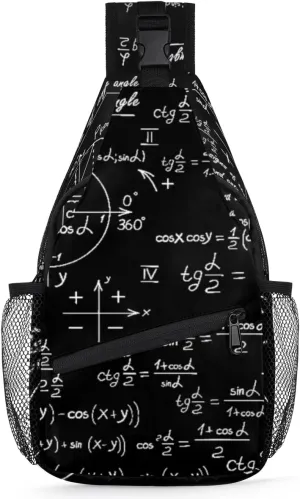 Sling Backpack Math Education Formula,Shoulder Chest Bag Crossbody Sling Bag Travel Hiking Daypack for Women Men