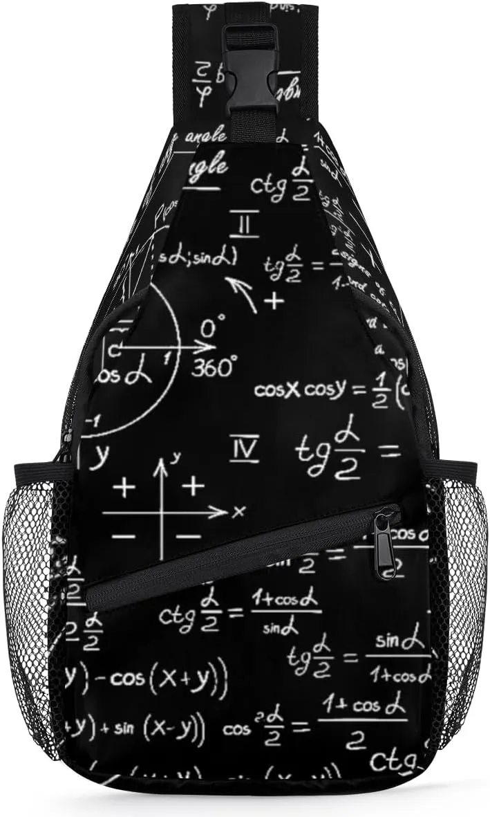 Sling Backpack Math Education Formula,Shoulder Chest Bag Crossbody Sling Bag Travel Hiking Daypack for Women Men
