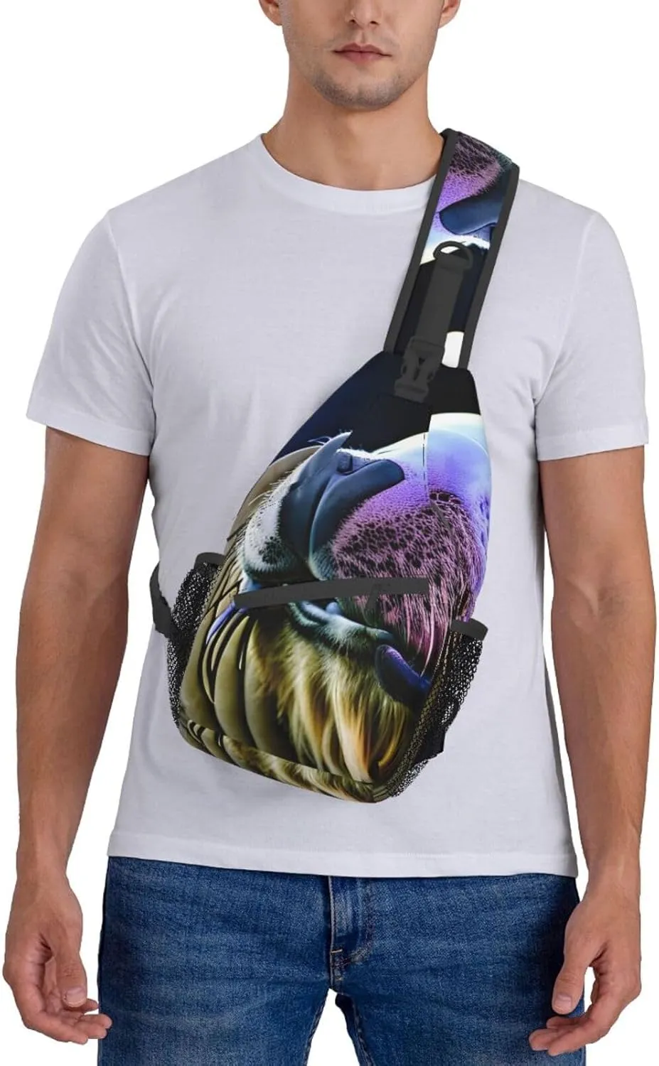 Sling Backpack,Men Cross Chest Bag Diagonally,Durable Adjustable Outdoor Cycling Travel Bag,Walrus Print