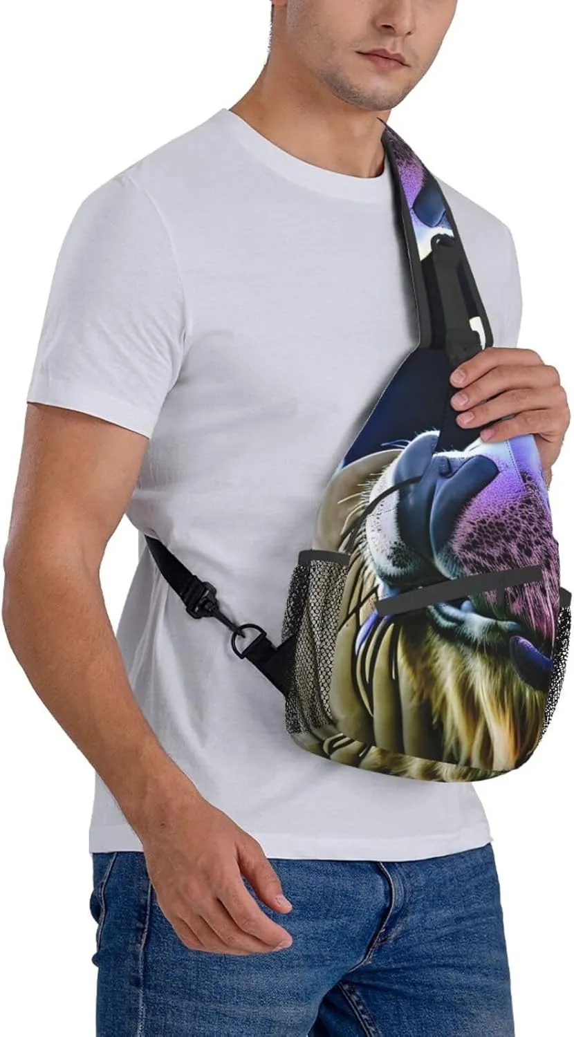 Sling Backpack,Men Cross Chest Bag Diagonally,Durable Adjustable Outdoor Cycling Travel Bag,Walrus Print