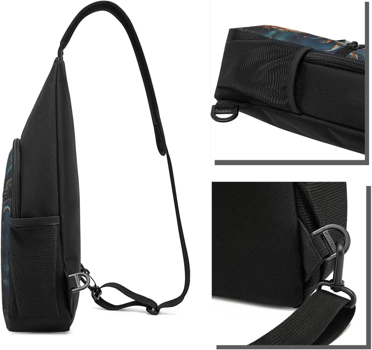 Sling Bag Backpack for Men Women Crossbody Flickering Pineapple Chest Bag Crossbody Bag for Travel Sport Running