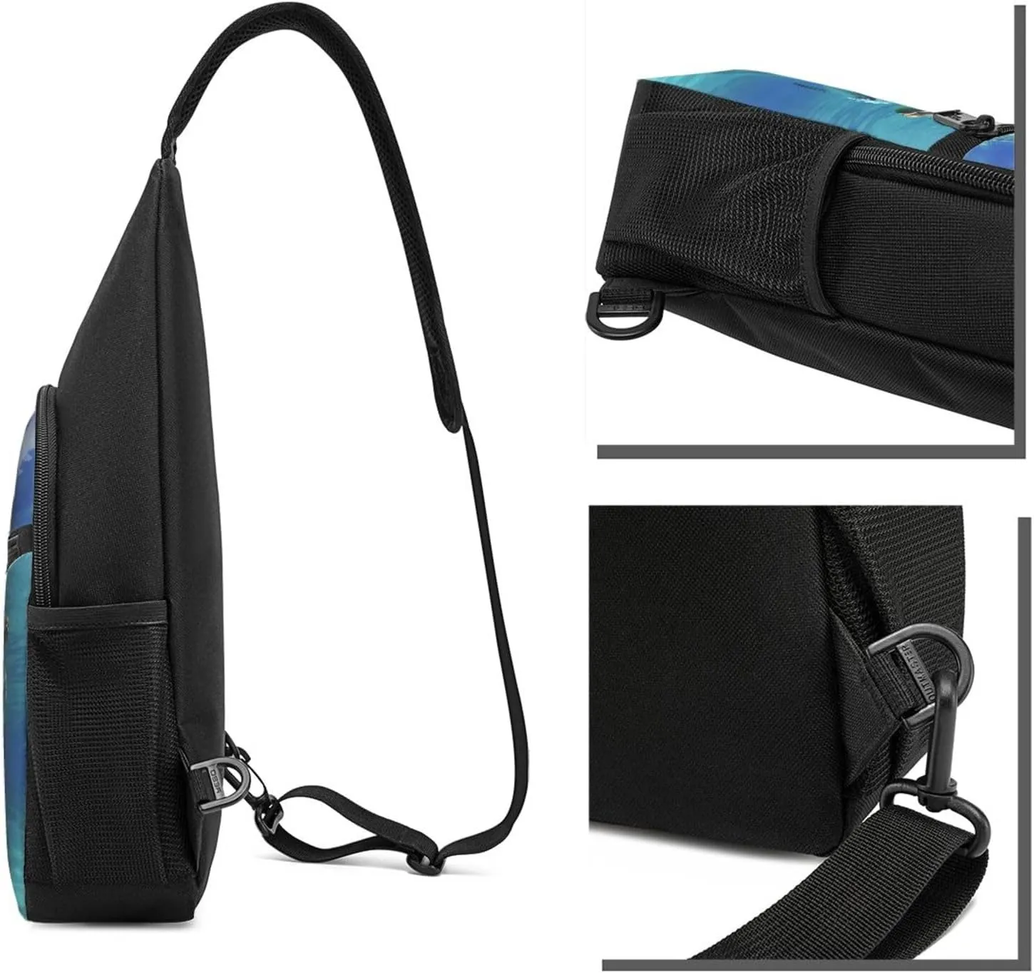 Sling Bag Backpack for Men Women Crossbody Marine dolphin Chest Bag Crossbody Bag for Travel Sport Running