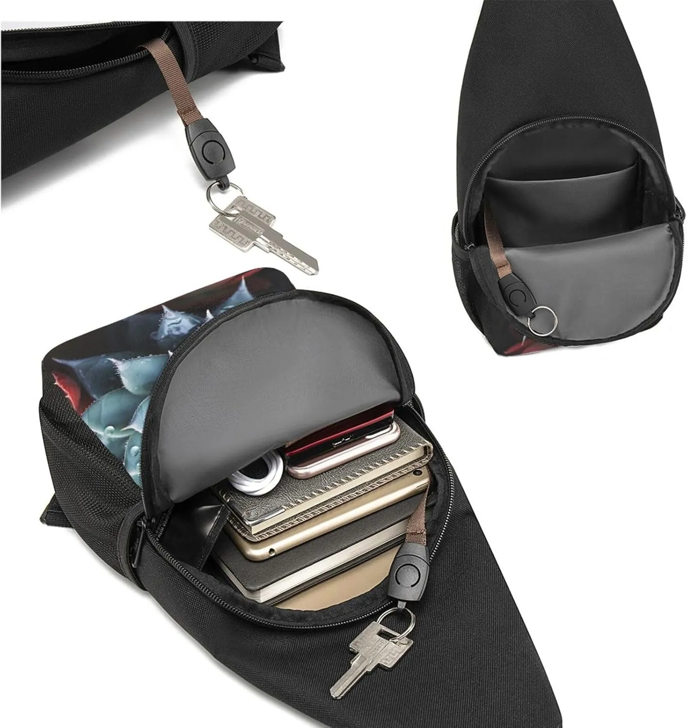 Sling Bag Backpack for Men Women Crossbody Succulent Plant Chest Bag Crossbody Bag for Travel Sport Running