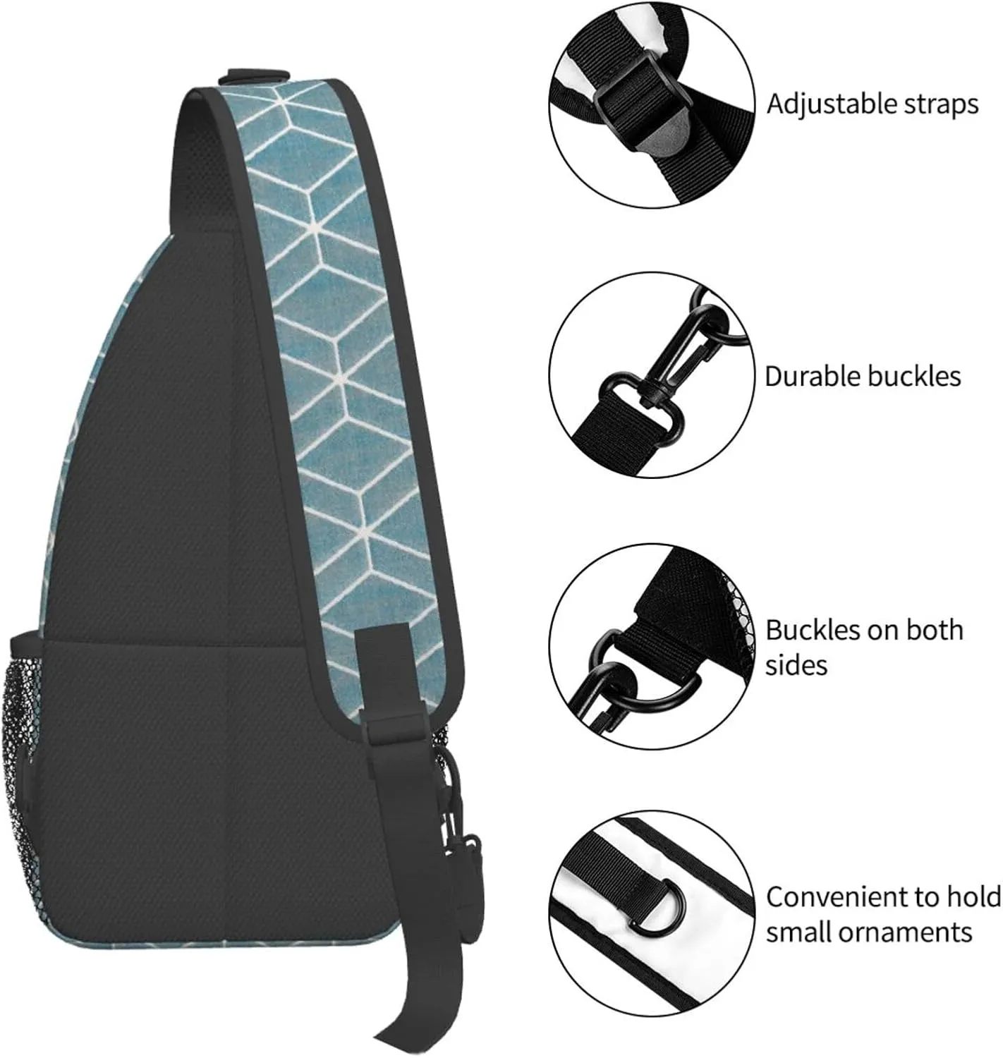 Sling Bag Bones And Dog Claws Print Sling Backpack Crossbody Chest Bag Daypack For Hiking Travel