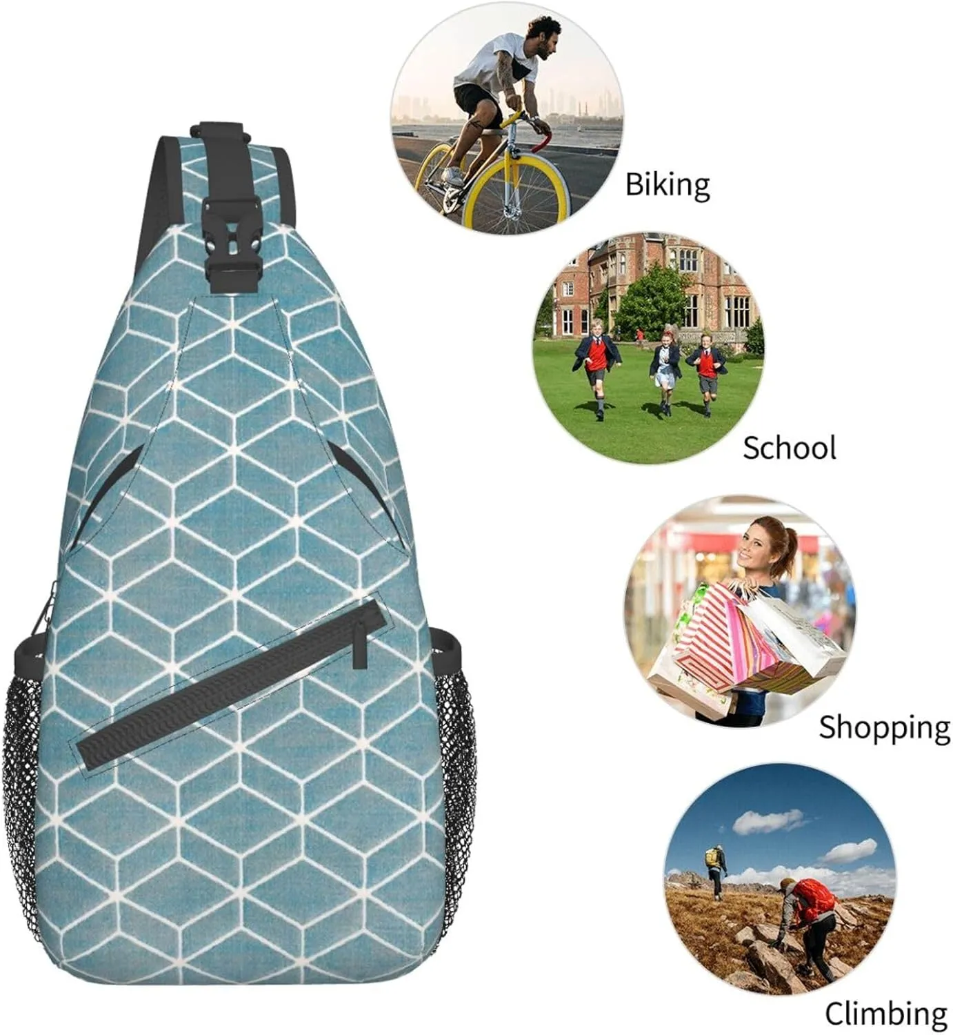 Sling Bag Bones And Dog Claws Print Sling Backpack Crossbody Chest Bag Daypack For Hiking Travel
