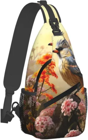Sling Bag Crossbody Backpack for Men Women Sparrow Birds Sing Chest Bag Crossbody Bag for Travel Sport Running