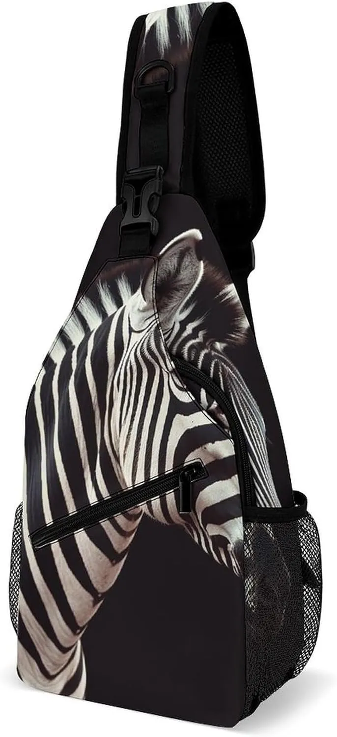 Sling Bag for Women Men Animal Zebra Travel Hiking Backpack Crossbody Shoulder Chest Bags Casual Daypack