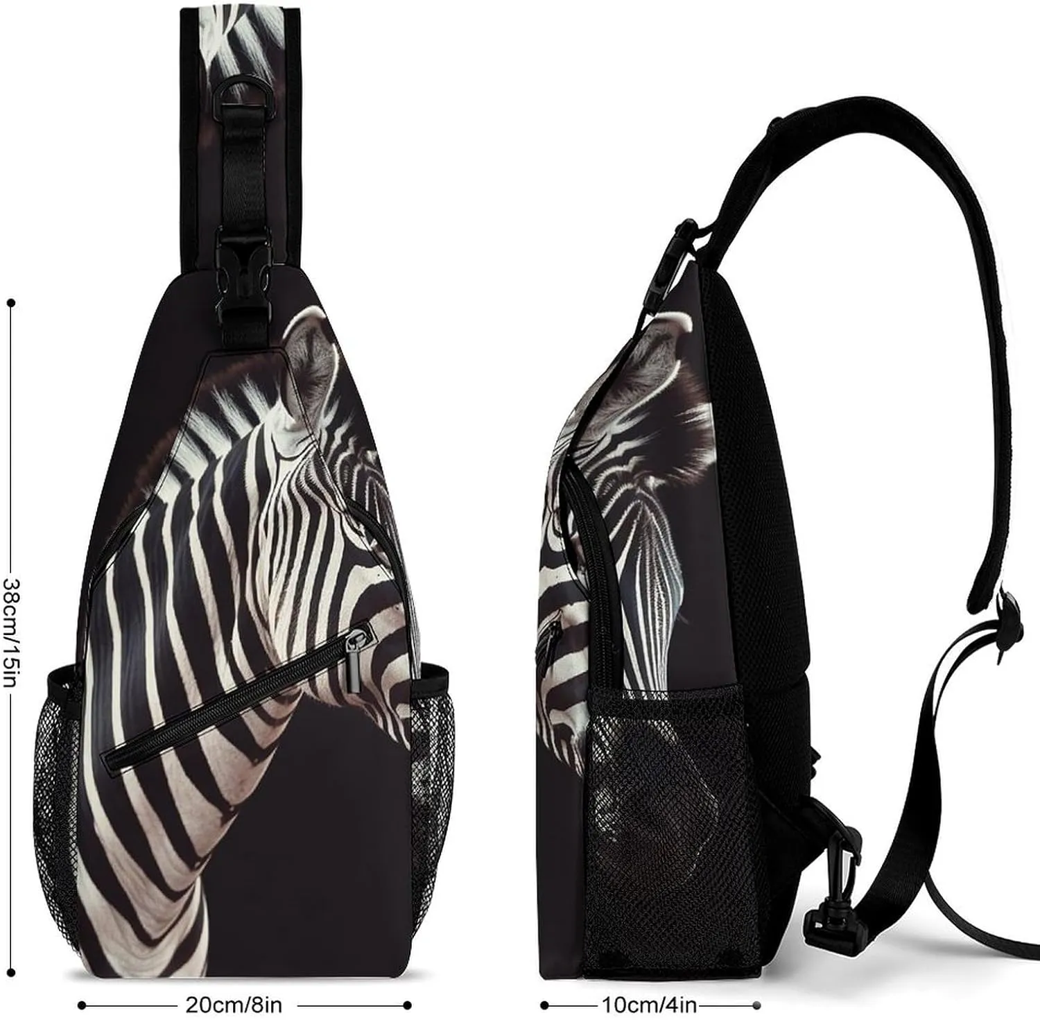 Sling Bag for Women Men Animal Zebra Travel Hiking Backpack Crossbody Shoulder Chest Bags Casual Daypack