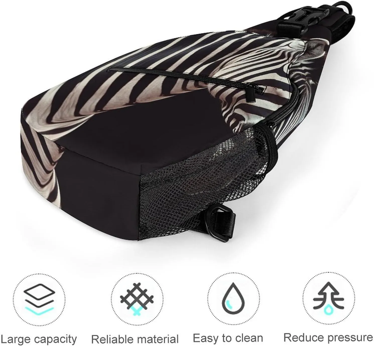 Sling Bag for Women Men Animal Zebra Travel Hiking Backpack Crossbody Shoulder Chest Bags Casual Daypack