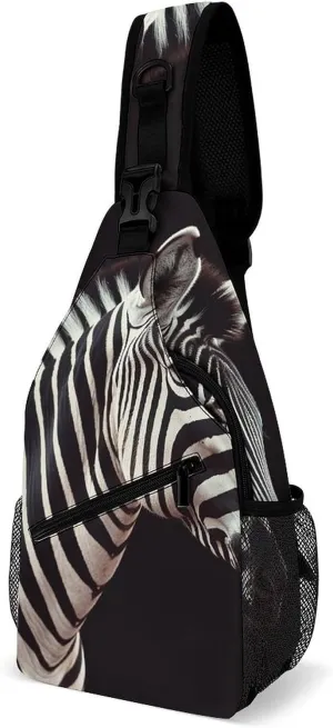 Sling Bag for Women Men Animal Zebra Travel Hiking Backpack Crossbody Shoulder Chest Bags Casual Daypack