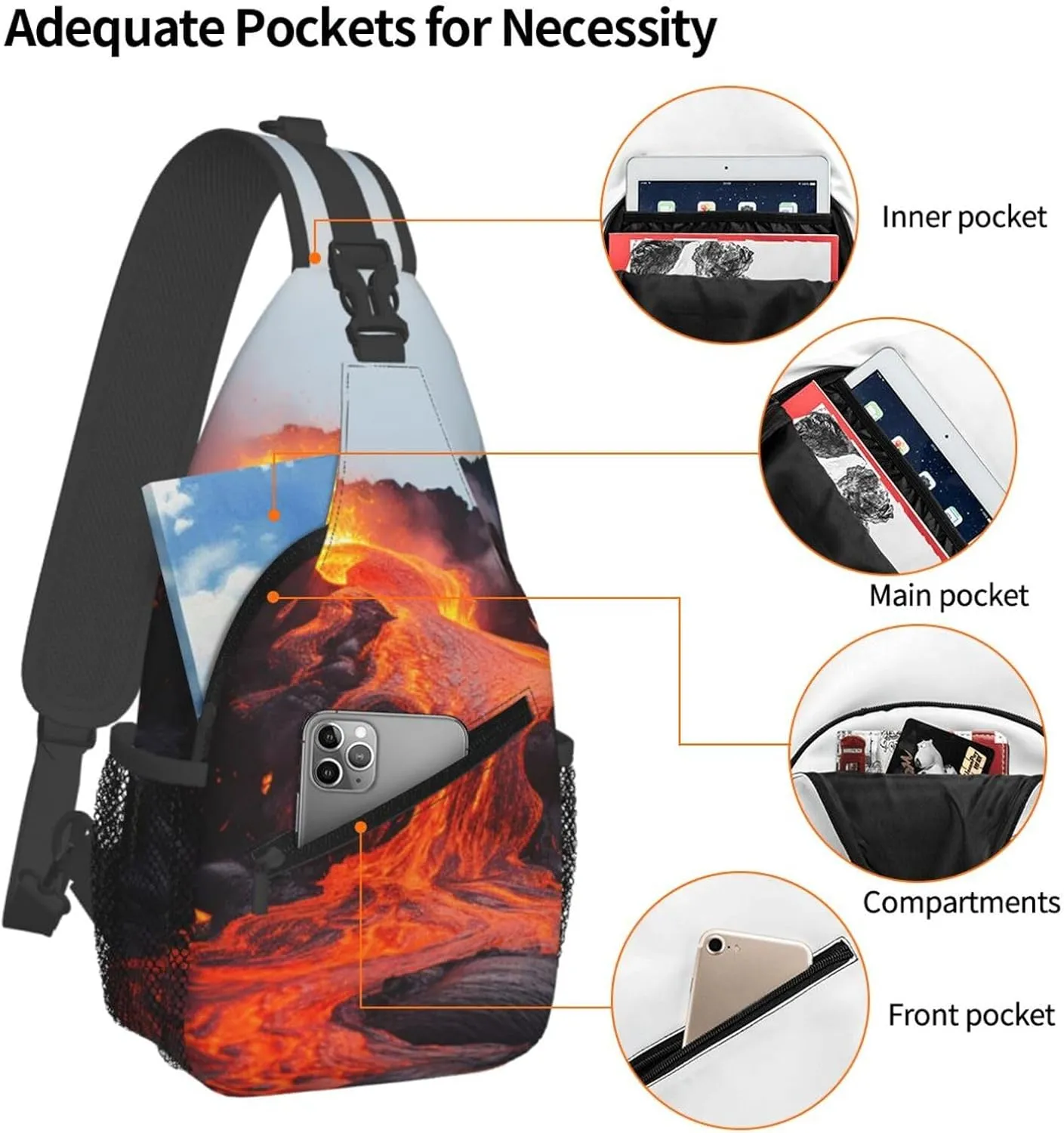 Sling Bag for Women Men Crossbody Bag Small Sling Backpack Koala and Butterfly Chest Bag Hiking Daypack