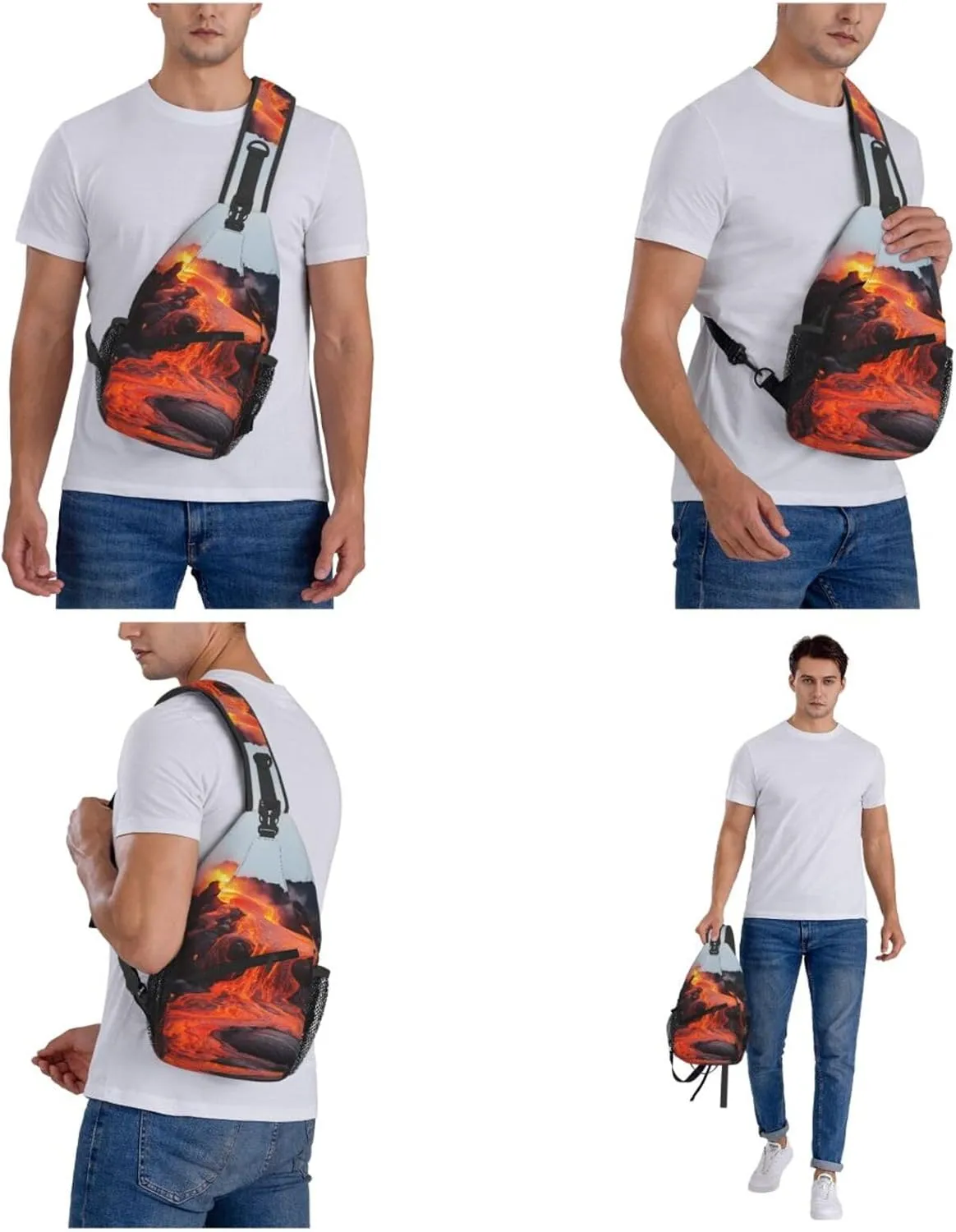 Sling Bag for Women Men Crossbody Bag Small Sling Backpack Koala and Butterfly Chest Bag Hiking Daypack