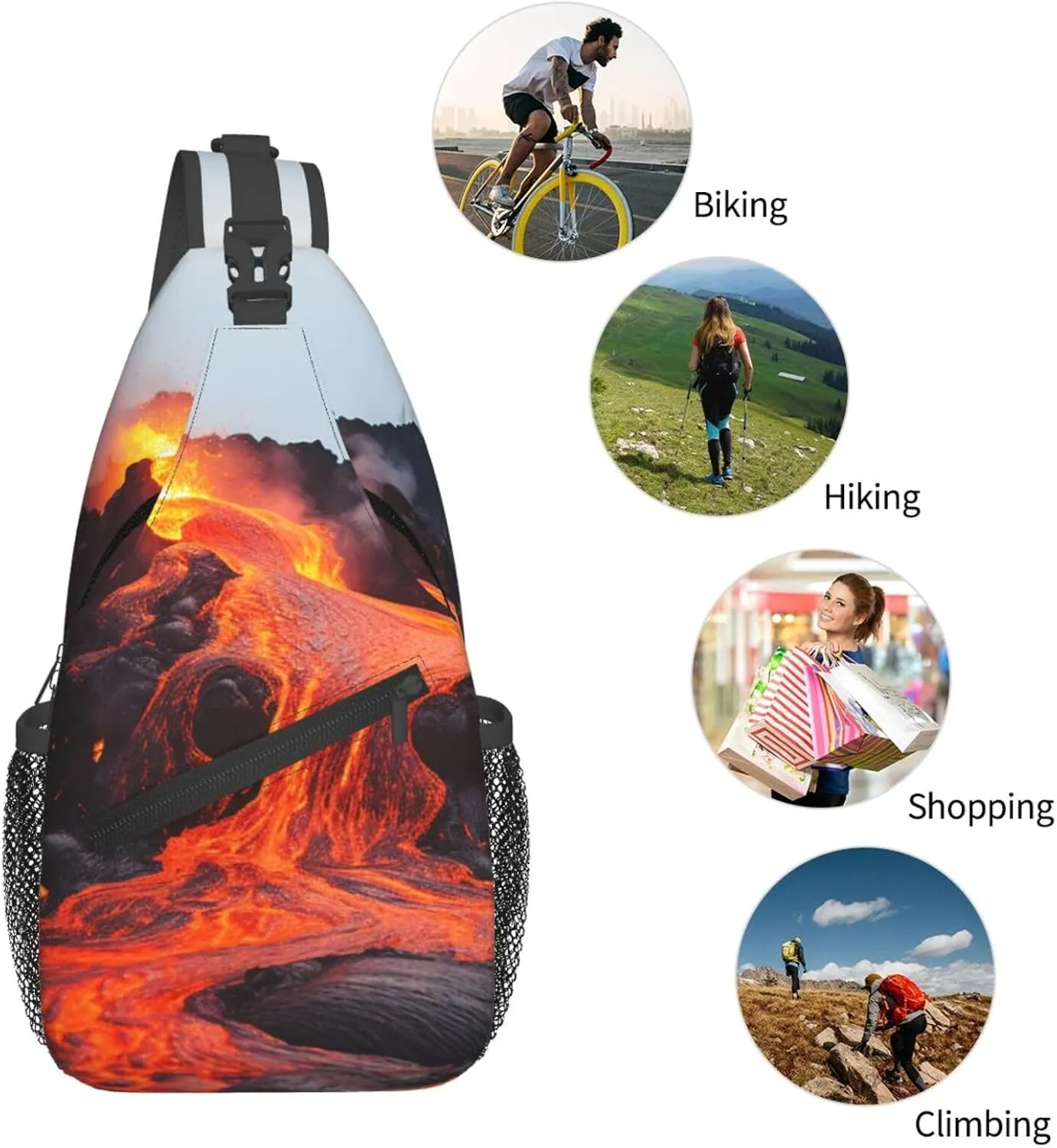 Sling Bag for Women Men Crossbody Bag Small Sling Backpack Koala and Butterfly Chest Bag Hiking Daypack