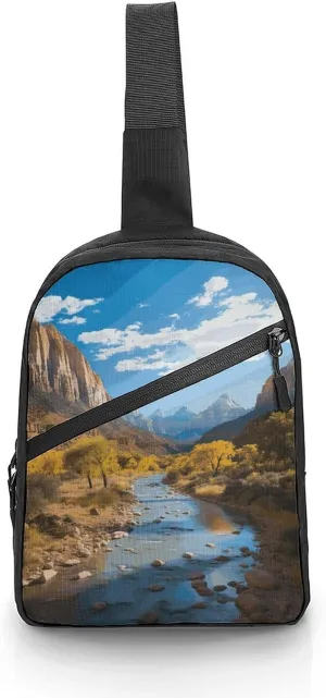 Sling Bag for Women Men Zion National Park Crossbody Bag Casual Daypack Backpack Shoulder Chest Bag Fashion Waist Pack Water Resistant Fanny Pack Crossbody Shoulder Bag