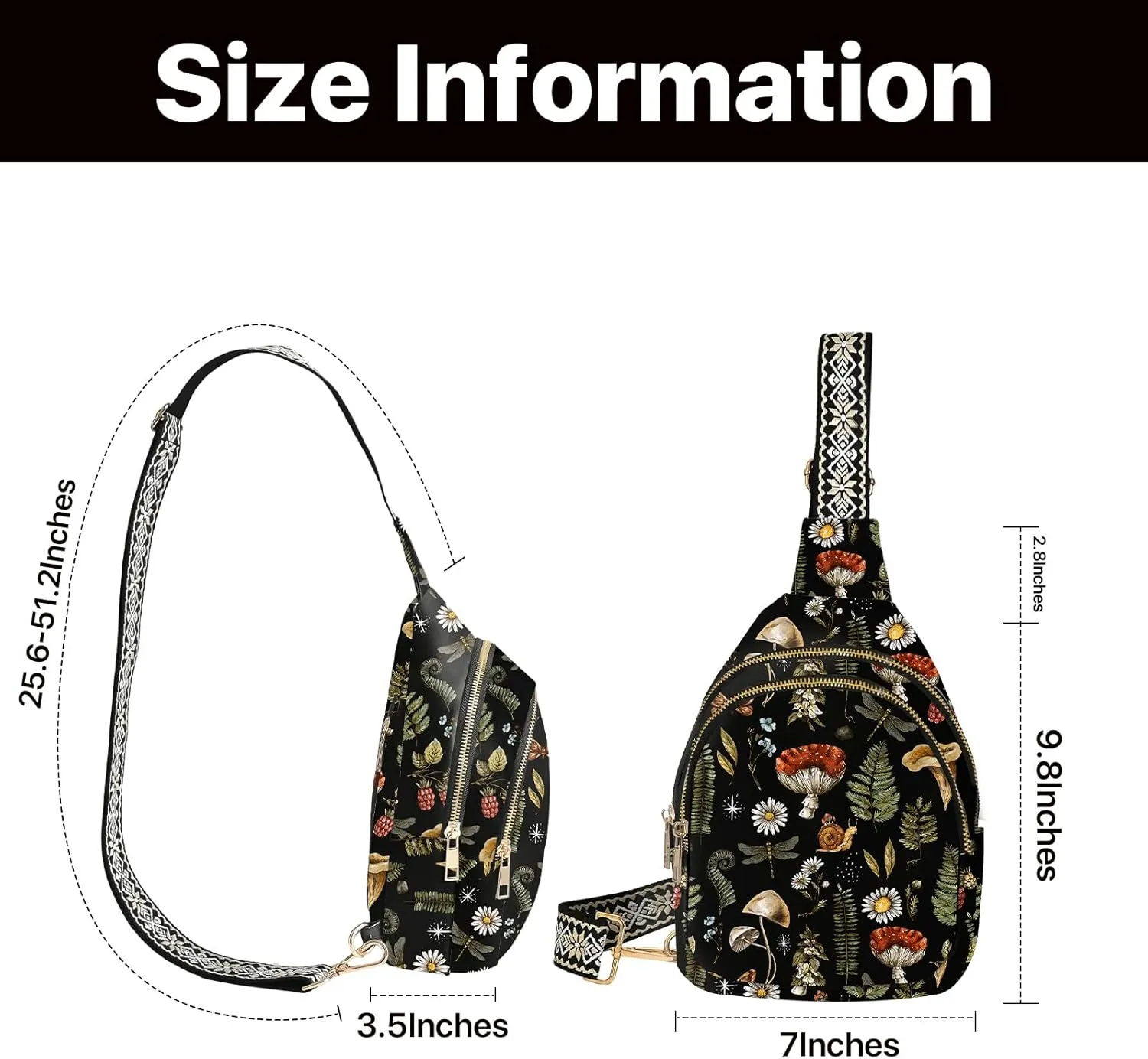 Sling Bag for Women Small Leather Crossbody Bags Travel Sling Backpack with Adjustable Strap for Running Hiking