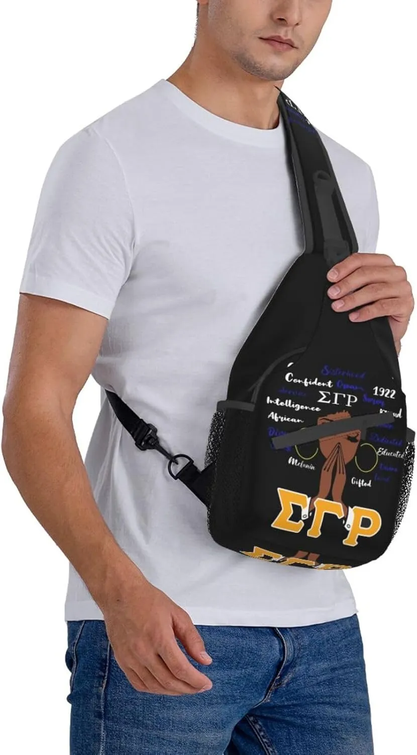 Sling Bag for Women Sorority Gifts Lightweight Crossbody Daypack with Adjustable Chest Bag for Sports Travel, Hiking