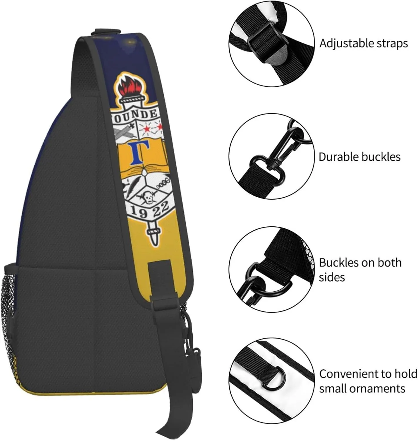 Sling Bag for Women Sorority Gifts Lightweight Crossbody Daypack with Adjustable Chest Bag for Sports Travel, Hiking