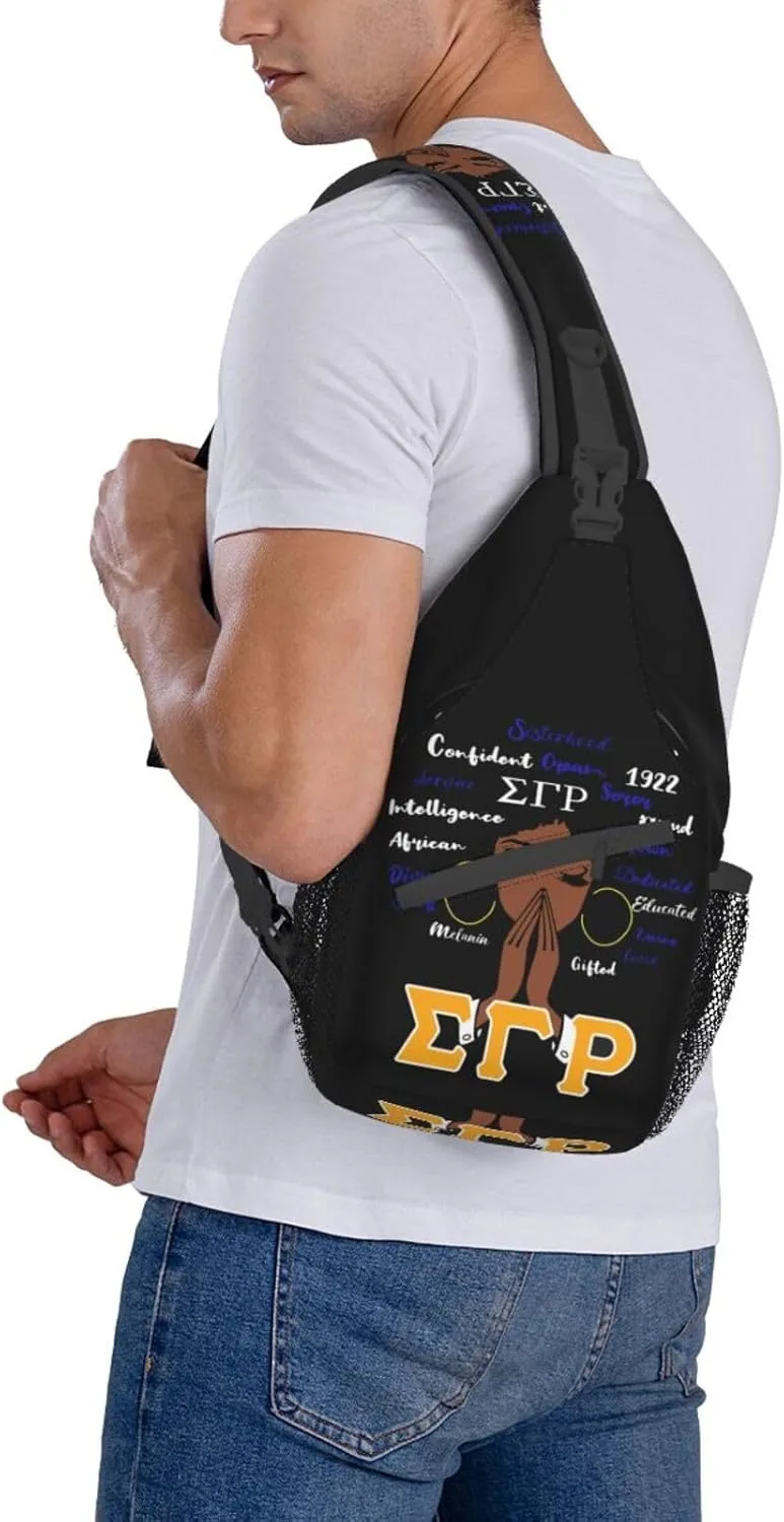 Sling Bag for Women Sorority Gifts Lightweight Crossbody Daypack with Adjustable Chest Bag for Sports Travel, Hiking
