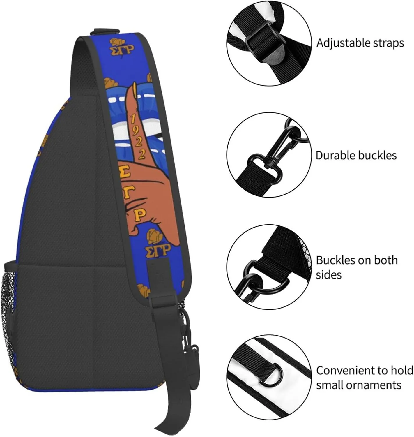Sling Bag for Women Sorority Gifts Lightweight Crossbody Daypack with Adjustable Chest Bag for Sports Travel, Hiking