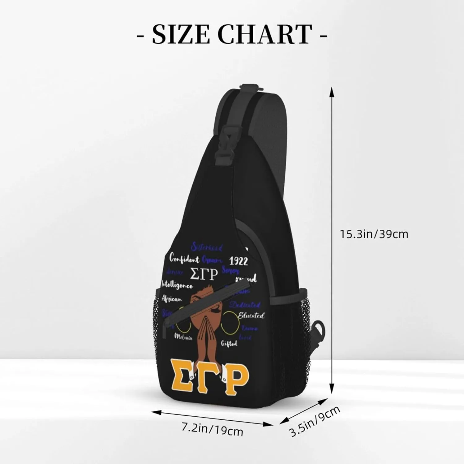 Sling Bag for Women Sorority Gifts Lightweight Crossbody Daypack with Adjustable Chest Bag for Sports Travel, Hiking