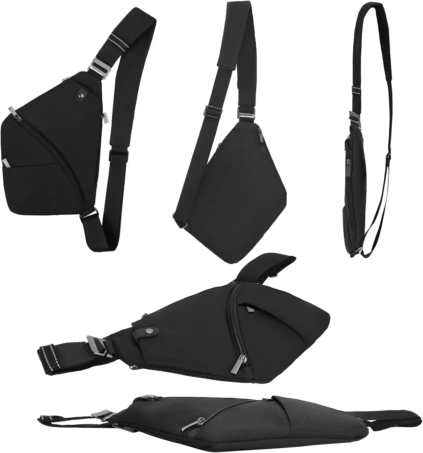 Sling Bag Light Thin Chest Shoulder Bag Water Resistant Anti Theft Shoulder Crossbody Bag for Men and Women