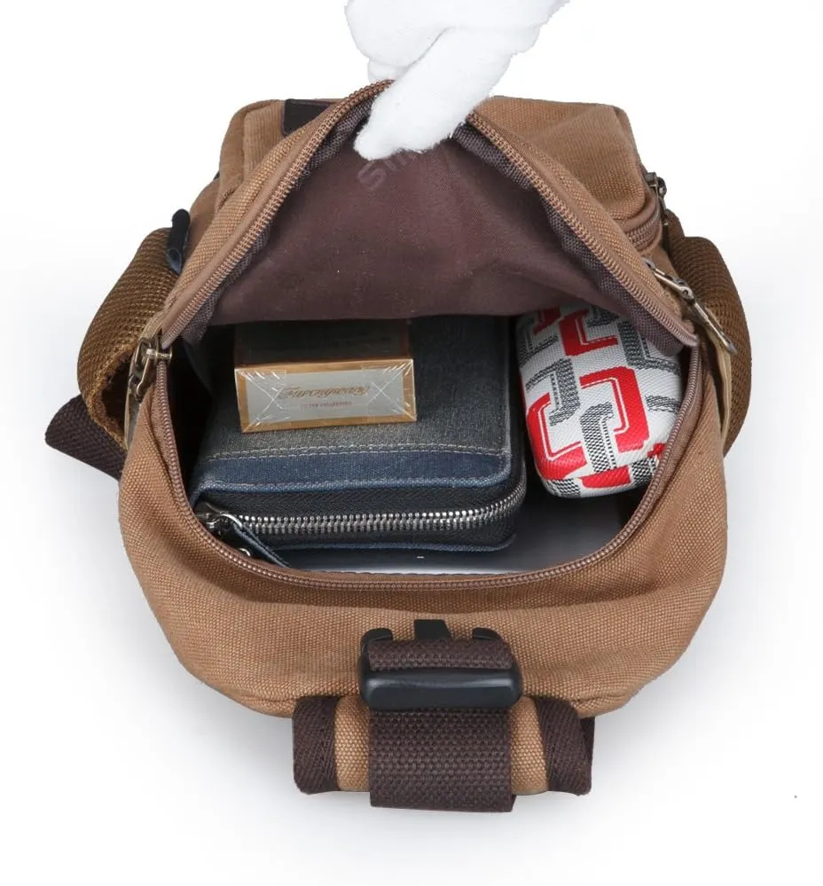 Sling Bag Pack Canvas Shoulder Sling Backpack Small Crossbody Chest Bag for ipad mini