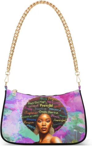 Small Chain Shoulder Bag for Women Travel Hobo Tote Handbag Clutch Purse with Zipper