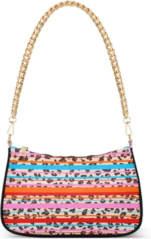 Small Chain Shoulder Bag for Women Travel Hobo Tote Handbag Clutch Purse with Zipper
