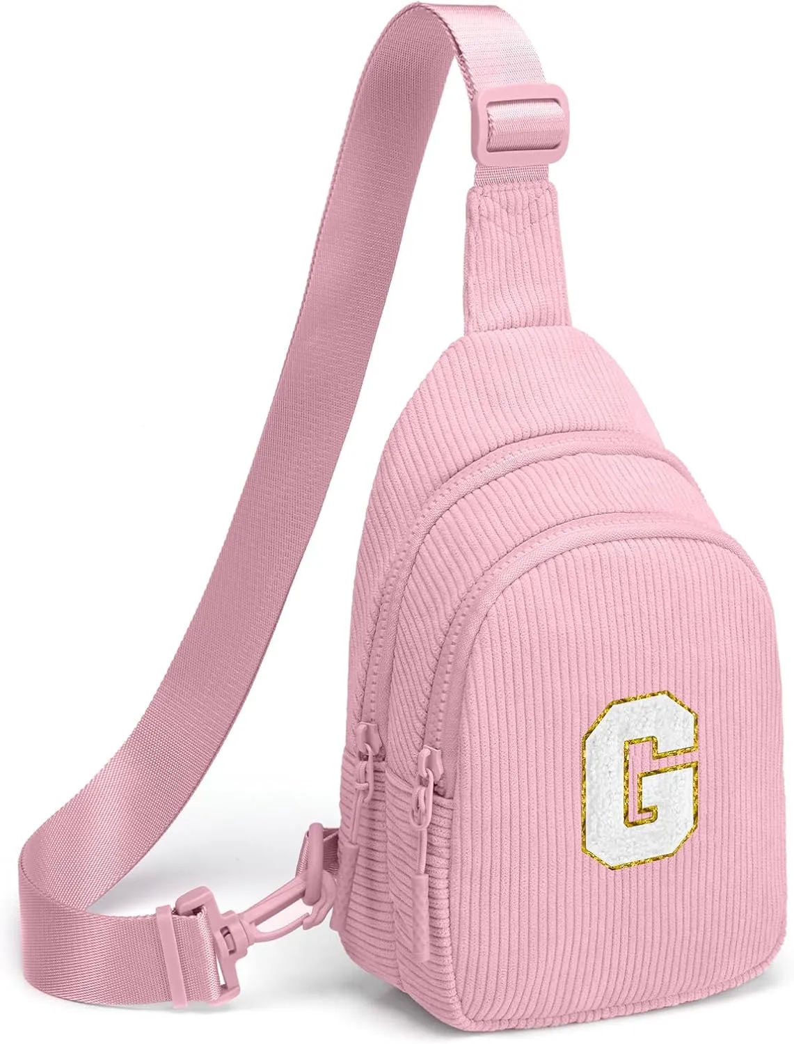 Small Corduroy Sling Bag Initial Crossbody Bag Fanny Pack for Girls Personalized Birthday Gifts for Teen Girls Gifts