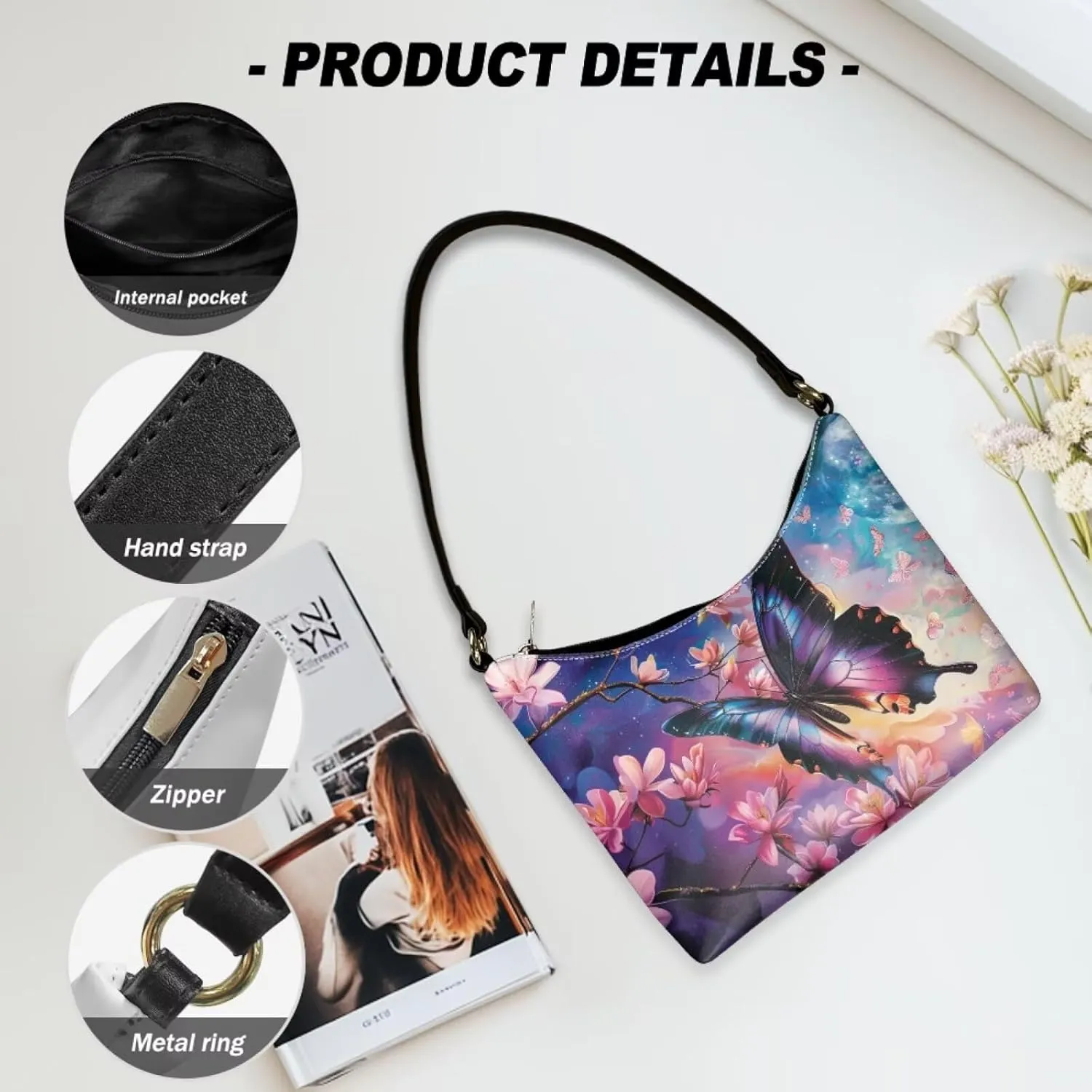Small Crescent Shoulder Bags Purses for Women Soft Underarm Purse Hobo Tote Handbag