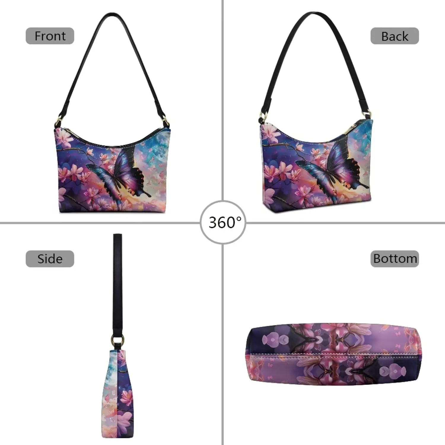 Small Crescent Shoulder Bags Purses for Women Soft Underarm Purse Hobo Tote Handbag
