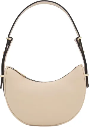 Small Crescent Smooth Faux Leather Underarm Shoulder Bag