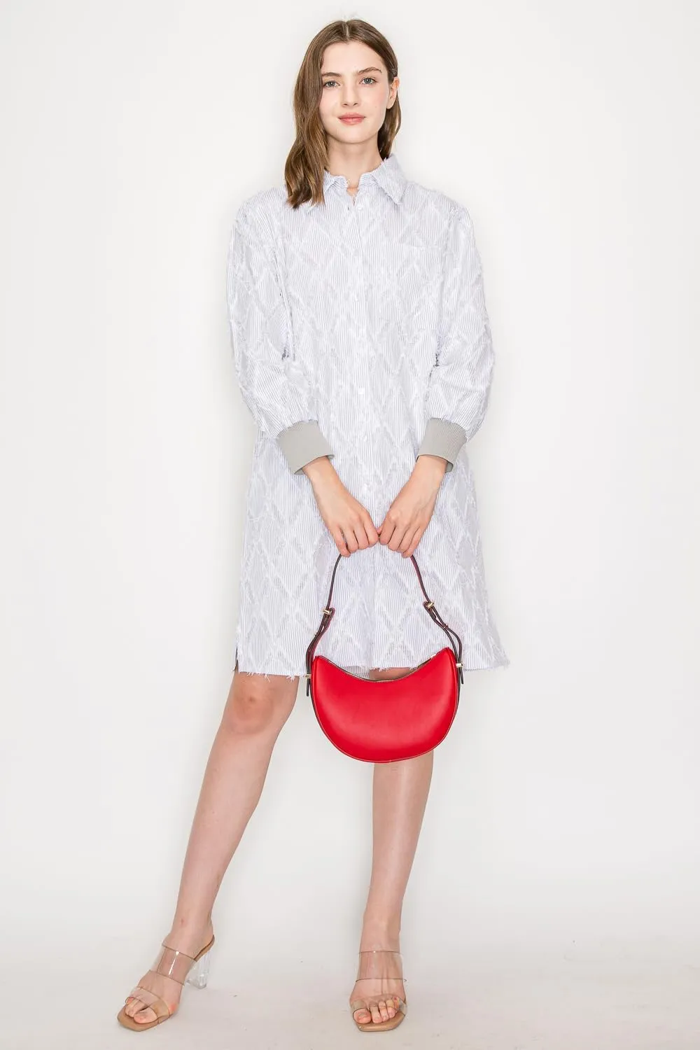 Small Crescent Smooth Faux Leather Underarm Shoulder Bag