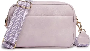 Small Crossbody Bag with Wide Guitar Strap Camera Purse Shoulder Handbag Satchel