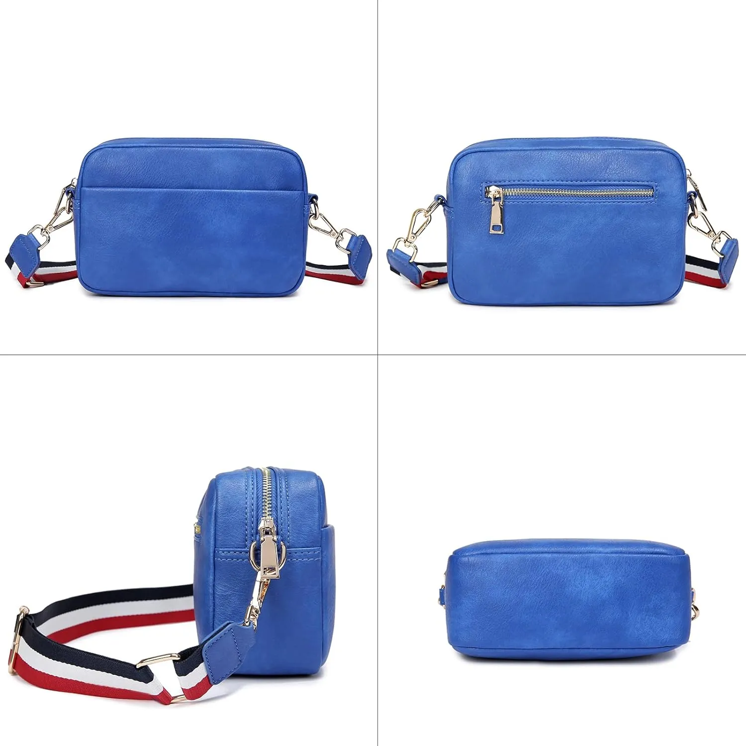 Small Crossbody Bag with Wide Guitar Strap Camera Purse Shoulder Handbag Satchel