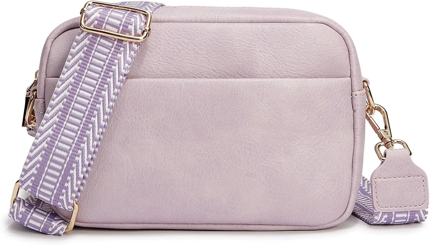 Small Crossbody Bag with Wide Guitar Strap Camera Purse Shoulder Handbag Satchel
